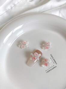 美甲装饰 - 3D 蝴蝶珍珠链、锆石心形、树脂花水晶；5 件银色蝴蝶美甲饰品、3D 美甲水钻蝴蝶装饰、新娘美甲雪纺丝带和合金配件美甲用品美甲美甲饰品美甲宝石 - 彩色 - 查看 17