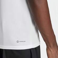 Adidas Camiseta deportiva TR-ES BASE 3S para hombre, nueva, transpirable, de secado rápido, para correr, fitness y entrenamiento. - Blanco - Ver 8