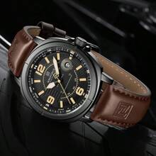 NAVIFORCE Men Quartz Watch High Quality PU Band Calendar Male Wristwatch Auto Date Display Waterproof Watch