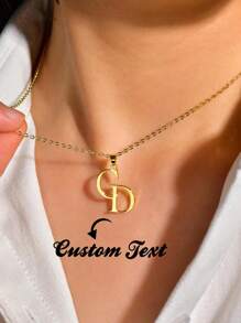 Joyería de pareja personalizada con doble inicial personalizada, collar con dos iniciales