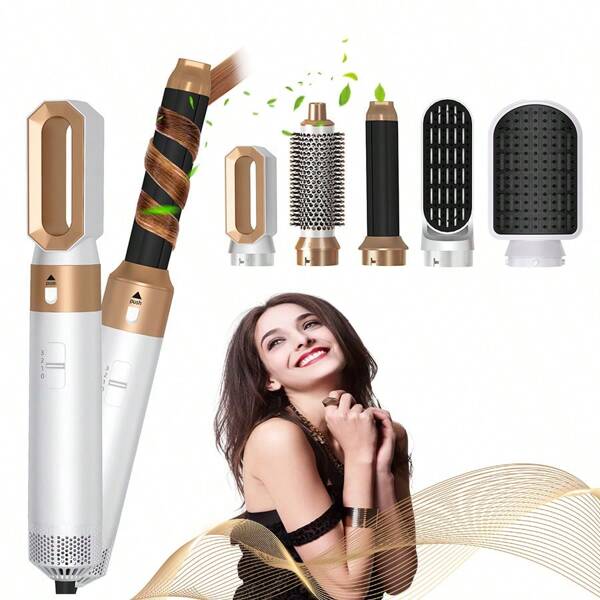 5-in-1 Multi-Funktions-Warmluft-Stylingkamm und Föhn zum Locken und Glätten der Haare