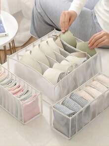 1pc Underwear Storage Box With Drawers And Compartment, Household Wardrobe Organizer For Clothes And Socks Using Mesh Fabrics Decorations Decor Festival Decor Room Decor Home Decor Decor Bedroom Decor Dress Pants Shoes Jeans Boots Skirtbedroom,Organizer,Organizer,Home Storage - Multicolor - View 1