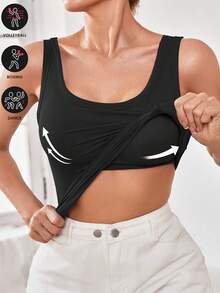 Sleeveless Ribbed Knit Tank Top Slim Fit Basic Casual Everyday Wear For Women - Black - View 1