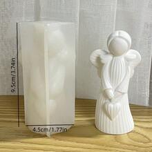 天使抱着心形女孩石膏模具，硅胶模具，用于家居装饰，香薰机 - 白色 - 查看 2