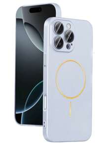 Carcasa de carga inalámbrica de lujo y premium compatible con iPhone 15, 14, 13, 12 Pro Max Plus, con protector de lente y cubierta mate
