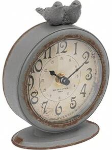 Creative Collaboration Grey Tin Alloy Bird Clock - Azul - View 12