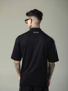 DMUNIZ Oversized Streetwear Turtleneck Printed Chest T-Shirts Kit 2 - 2 Đen - Xem 8