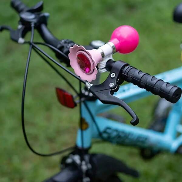 1 Stück modernes rosa PVC Fahrradhorn mit Diamantspitze - langanhaltend, leicht, einfach zu installieren | Geeignet für Gebirgs- und Straßenräder | Luftsicherheitsalarm, Fahrrad-Zubehör | Zeitgenössische Fahrradklingel