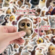 50pcs Realistic Cartoon Animal Stickers, PVC Glossy Self-Adhesive Decals, Suitable For Decorating Cups, Luggage, Skateboards, Guitars, Tablets, Phones, Notebooks, Stationery, Planner For Adults And Teenagers, School Supplies,Back To School