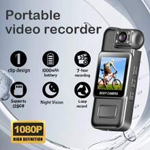 1080P HD Wearable Sports Camera, 1000mAh Rechargeable Battery, Night Vision, 180° Rotatable Lens, Loop Recording, USB Charging, Compatible With Tablet, ABS Material, For Outdoor Activities - Ideal Christmas Gift