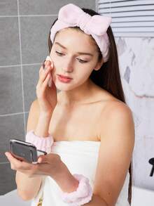 4件套奢华超柔软纤维SPA头带和腕带套装，面部头带，化妆头带，护肤头带，绒面海绵头带，柔软吸水毛巾布发圈，适用于护肤、卸妆、沐浴，女士和女孩适用，护肤头带，美容，护肤产品，SPA，自我护理，护肤工具，面部护理，美容院用品，皮肤，洁面乳，面部护理 - 彩色 - 查看 6