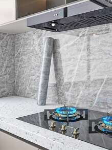 1 Roll Marble Pattern Peel And Stick Wallpaper, Waterproof, Moisture-Proof, Easy To Apply And Clean, Suitable For Bathroom, Kitchen, Living Room, Bedroom Decor