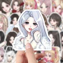 66pcs Anime Stickers - 60pcs Cute Anime Girl Stickers | Cartoon First Love Girl Stickers, Suitable For Phone Cases, Desktops, Cups, Glass And Other Decorations - Mixing Colors - View 4