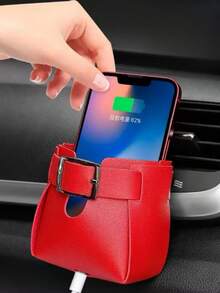 1 pieza Bolsa de almacenamiento para salida de aire del automóvil, bolsa colgante de almacenamiento para salida de aire del automóvil, caja de almacenamiento, salida de aire acondicionado, bolsa para teléfono móvil, bolsa colgante para objetos varios, suministros para decoración del automóvil, adecuado para todo tipo de vehículos, usado para almacenar y organizar pequeños artículos para mujer, organizador de almacenamiento, artículos esenciales de viaje, regreso a la escuela, almacenamiento para dormitorio - Multicolor - Ver 7