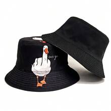双面卡通印花渔夫帽，男女款休闲户外旅行沙滩太阳帽