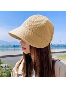 1 件装夏季宽边渔夫帽女可折叠遮阳帽渔夫帽女可调节户外运动渔夫帽 - 彩色 - 查看 8