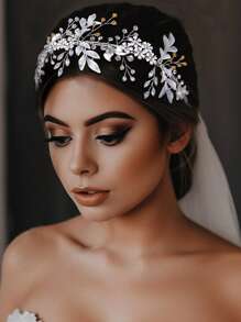 1 Piece Elegant Bride's Diamond Inlaid Shiny Hair Accessory, Suitable For Party Attire, Birthday Gift, Wedding