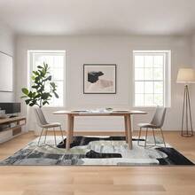 Modern Abstract Runner Rug Indoor Non-Slip Decorative Carpet Foldable Thin Carpet For Bedroom Living Room Office Laundry Hallway - 灰色 - 查看 3