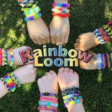 1000pcs/7500pcs Rainbow Handmade Weaving Loom Colorful Rubber Bands, DIY Bracelet Weaving Loom Kit, Perfect Gift For Holidays And Birthdays
