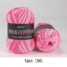 1 rouleau de 50g de fils de lait doux 3 plis, fils de chenille doux à dégradé de couleurs, convient pour les écharpes, couvertures, poupées et autres projets de tricot (style d'emballage extérieur aléatoire)