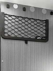 2Pcs ABS Plastic Frame Car Storage Net Bag Phone Car Mesh Net Holder RV Storage Boat Cargo Pocket Organizer Framed Mesh Pocket With Screws For Auto RV - Multicolor - View 5