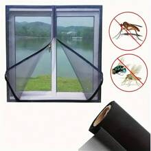 1 pieza Malla de ventana adhesiva negra ajustable, con varios tamaños de ancho, alta transparencia para protección contra insectos en el dormitorio y la sala de estar