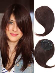 Side Bangs Hair Extensions Clip In Side Bangs Fake Fringe Hairpiece Synthetic High Temperature Black Blonde False Hair Bangs For Women 1pc - Multicolor - View 12