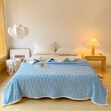 Soft Warm Solid Blanket Fleece Plush Throw Rug Home Decor Sofa All Size Bedding - 藍色 - 查看 11
