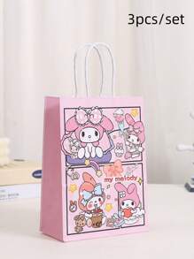 Sanrio 3pcs Sanrio Kuromi Melody Birthday Party Gift Bags Favor Bags Goody Bags Sanrio Birthday Party Supplies Decorations
