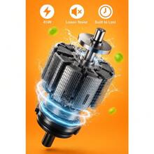 Electric Citrus Juicer Rechargeable Hands-Free Masticating Orange Lemon Squeezer