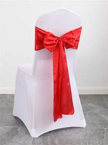 1pc Christmas/Wedding/Party Decorative Bowknot Chair Back Ribbon Sash