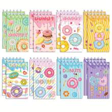 8Pcs Girls Heart Donuts Puzzle Stickers Highly Attractive Children's DIY Hand Account Desktop Mobile Phone Stickers, Summer, Donuts, Vertical Flip Portable Coil Notepad, Student Paper Notepad Can Be Teared Alive, Back To School Season, School Gifts, High Quality - Birthday Gifts - Christmas Gifts - Easter Gifts - Valentine's Day Gifts - Perfect Gifts