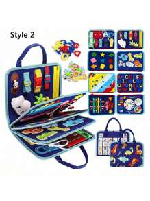 1 Stück Beschäftigungsbrett für Kleinkinder, sensorische Aktivität - Montessori Spielzeug, Flugzeug Reiseaccessoires für Kinder, Spiele für Autofahrten, Leises Buch, Geburtstagsgeschenke, Lernspielzeug, Baby Bildung, Schule, Studenten, Schreibwaren, Schulmaterial, Stapelspiel, Aktivitäten für Kleinkinder, Lernspielzeug für Kinder, sensorisches Aktivitätsbrett, Baby Aktivitätsbuch, Leises Buch, sensorisches Spielzeug für Kleinkinder, Spielzeug für Kleinkinder, Beschäftigungsbuch Montessori