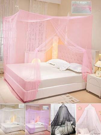Round Top Princess Mosquito Net, Ceiling Canopy, Princess Bedding Set, Room Decor, Children Ceiling Tent, Fits King/Queen Bed