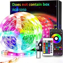 1pc 1-20m Smartphone Controlled RGB 5050 LED Strip Lights, Bedroom LED Lights With 44-Key Remote And App, RGB Color Changing Music Sync LED Rope Lights, Smart LED Strip Lights For Bedroom, Living Room, Home, Christmas Party, Wedding Decoration - 24 Keys - View 2
