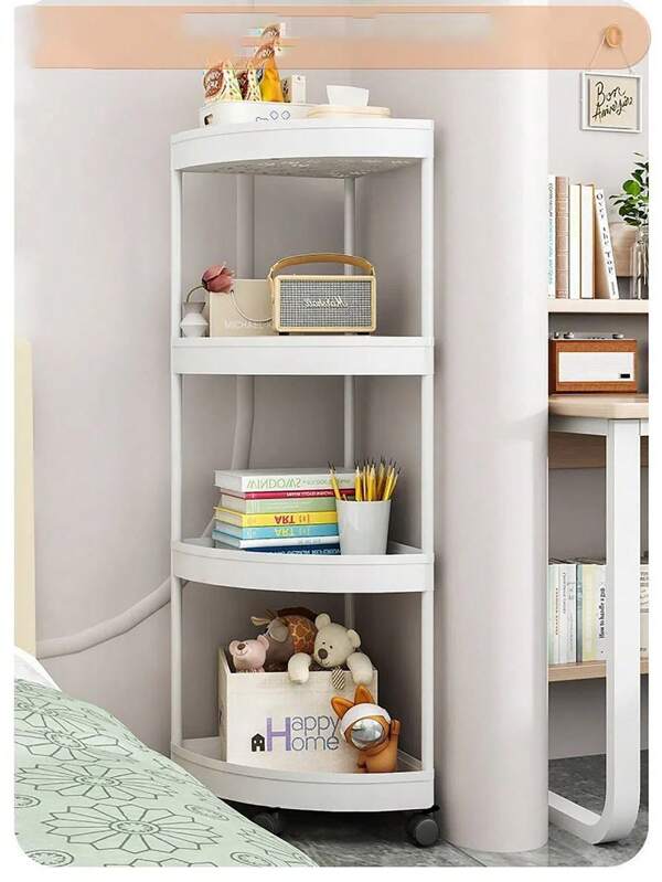 5 Tier Bathroom Corner Shelf, Shelving Unit Storage Furniture, Multifunctional Space Saving Shelves For Small Spaces, Living Room, Bedroom, Kitchen, Black Shelves
