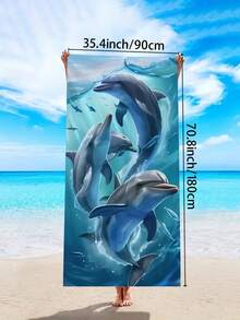 1 件大号沙滩巾，可爱卡通恐龙、海豚、老虎动物印花超大号沙滩巾，男女适用，速干吸水柔软大号沙滩巾，户外运动礼物，轻盈柔软，适合露营、沙滩、冲浪、游泳必备多功能沙滩巾、沙滩配件、泳池浮圈 - 彩色 - 查看 19