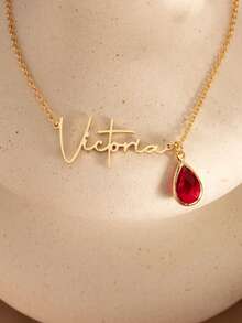 1pc Name Necklace With Birthstone, Custom Birthday Gift, Personalized Name Necklace, Personalized Gifts,Custom Bridesmaids Wedding Gifs For Her