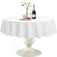 Khăn trải bàn tròn Centerpieces, khăn trải bàn tròn màu trắng trang nhã, khăn trải bàn tròn bằng polyester, không đường may, phù hợp với bàn tròn, vải có thể giặt, thích hợp cho tiệc buffet, bàn ăn, bàn cà phê, tiệc tùng, sinh nhật, quán cà phê, tiệc chiêu đãi, dã ngoại, cắm trại, tiệc nướng BBQ, trong nhà, ngoài trời và sử dụng hàng ngày. - Nhiều màu - Xem 12