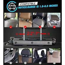 Almofada de Assento Triaxial Ajustável Para Carro - Apoio de Cabeça Giratório 180° Para Conforto de Bebê e Crianças - Preto - Visão 6