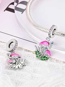 STYFNE 1pc Shiny Bow Beaded Decoration, Butterfly Flying Beads Bow Clasp Dragonfly Pendant Beads For DIY Bracelet, Women Jewelry, Handmade Daily Small Gift