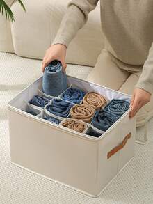 1pc Large Fabric Shoe Box With Lid, Waterproof Dustproof Foldable Multipurpose Design, Suitable For Home, School, Dorm Closet, Dust-Proof Moisture-Proof, Washable, Versatile Use - Multicolor - View 6