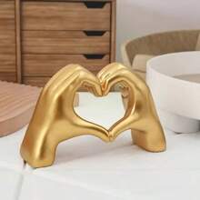1pc Love Hand Gesture Decoration, Heart Finger Sculpture Modern Art Figurine Personalized Hand Decor, Creative Wedding Table Centerpiece, Valentine Or New Year Gift