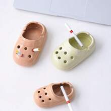 Unique Ceramic Wooden Clogs Ashtray - Beige & White Simulated Tool Design, Ideal For Home, Office And Hotel Decor | Perfect Gift For Valentine's Day, New Year And Spring Festival