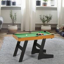 Soozier 38 Foldable Billiards Tabletop Game Pool Table Set Fun For The Whole Family With Easy Folding For Storage Balls Cues Chalk Brush For Game Room Man Cave - Green1 - View 8