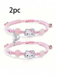 Sanrio Sanrio Hello Kitty Braided Bracelet Adjustable, Fashion, Elegant, Simple, Multifunctional Sports Bracelet, Love, Friend Or Couple Gift, Hand Jewelry Accessories, Creative Design