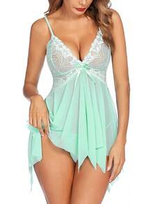 L.Ingerie For Women Lace Babydoll Sleepwear Boudoir Outfits Plus Size XS-5XL - Blue Purple - View 7