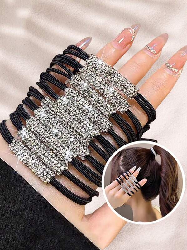 20pcs/10pcs Set Women's Sparkly Crystal Dual Layer Hair Ties, Hair Accessories For Everydayhair,Hair Accessory,Hair Accessories,Hair Accessories For Women,Fall,Travel,Hair Tools,Accessories Women,Hair Stuff,Fall,Hair,Hair Accessories,Hair Accessories For Women,Travel,Hair Accessories,Accessories Women,Hair Accessory,Hair Accessories Women,Hair Tools,Hair Stuff,Stuff,Beauty Accessories,Gifts,Travel,Gifts For Women,Hair Stuff,Stocking Stuffers