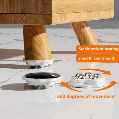 4pcs/Set Self-Adhesive Multi-Directional Swivel Casters, 360 Degree Rotation For Easy Mobility On Any Item! Stainless Steel Self-Adhesive Universal Castor Wheels With Ball Bearings, Suitable For Under-Bed Storage Boxes And Cabinets