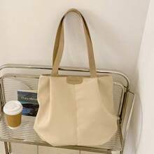 2025 New European And American Style Casual Versatile Large Capacity Canvas Tote Bag, Commuter Tote Bag For College Students
